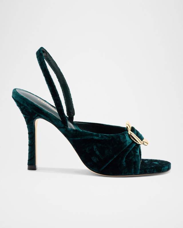 Mayfair Velvet Buckle Slingback Sandals